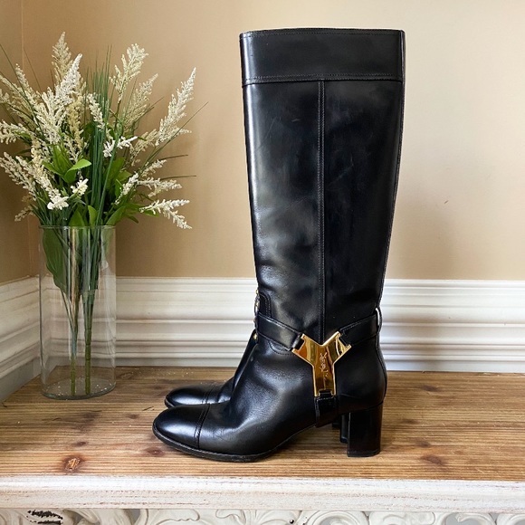 Yves Saint Laurent Shoes - Yves Saint Laurent Black Thelma Riding Boot